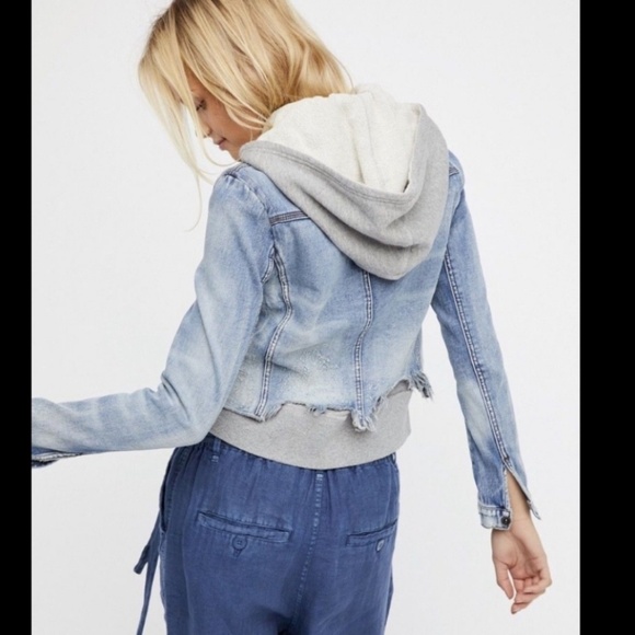 Free People Hooded Denim Jacket - Picture 2 of 5